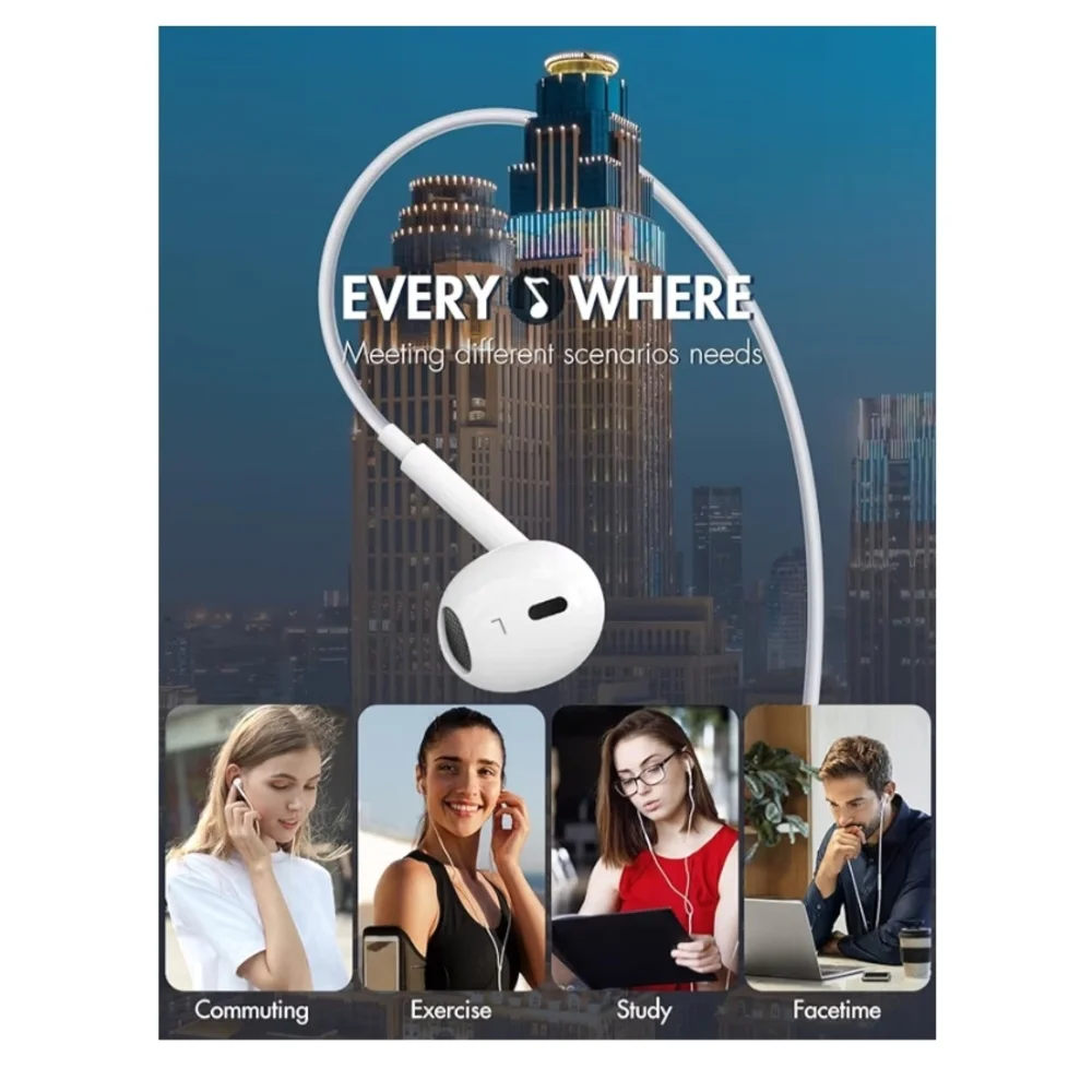 2 Pack White EarPods Headphone Plug